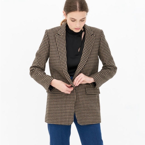 Sandro Lodger Houndstooth Wool-blend Jacket - Picture 1 of 10